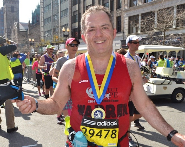 Warren Kirshenbaum ran the Boston Marathon.